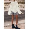 imageSidefeel Womens Sweaters Lightweight Casual Long Sleeve Loose Crochet Hollow Out Knit Pullover Tops ClothingWhite