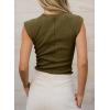 imageSidefeel Womens Tops Casual Crewneck Cap Sleeve Tops Ribbed Raw Hem Summer T Shirts Slim Fit Basic Tees BlousesMoss Green