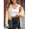 imageSidefeel Womens 2024 Fall Long Sleeve Open Front Cardigan Sweaters Button Down Cable Knit Chunky Sweaters OutwearApricot