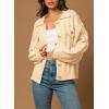 imageSidefeel Womens 2024 Fall Long Sleeve Open Front Cardigan Sweaters Button Down Cable Knit Chunky Sweaters OutwearApricot