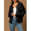 imageSidefeel Womens 2024 Fall Long Sleeve Open Front Cardigan Sweaters Button Down Cable Knit Chunky Sweaters OutwearBlack