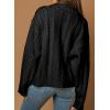 imageSidefeel Womens 2024 Fall Long Sleeve Open Front Cardigan Sweaters Button Down Cable Knit Chunky Sweaters OutwearBlack