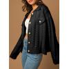 imageSidefeel Womens 2024 Fall Long Sleeve Open Front Cardigan Sweaters Button Down Cable Knit Chunky Sweaters OutwearBlack