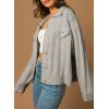 imageSidefeel Womens 2024 Fall Long Sleeve Open Front Cardigan Sweaters Button Down Cable Knit Chunky Sweaters OutwearGray