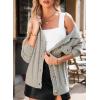 imageSidefeel Womens 2024 Fall Long Sleeve Open Front Cardigan Sweaters Button Down Cable Knit Chunky Sweaters OutwearGray