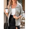 imageSidefeel Womens 2024 Fall Long Sleeve Open Front Cardigan Sweaters Button Down Cable Knit Chunky Sweaters OutwearGray