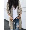 imageSidefeel Womens 2025 Fall Outfits Long Sleeve Open Front Cardigan Sweaters Oversized Checkered Chunky Knit Sweaters CoatApricot