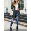 imageSidefeel Womens 2025 Fall Outfits Long Sleeve Open Front Cardigan Sweaters Oversized Checkered Chunky Knit Sweaters CoatArmy Green