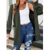 imageSidefeel Womens 2025 Fall Outfits Long Sleeve Open Front Cardigan Sweaters Oversized Checkered Chunky Knit Sweaters CoatArmy Green
