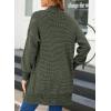 imageSidefeel Womens 2025 Fall Outfits Long Sleeve Open Front Cardigan Sweaters Oversized Checkered Chunky Knit Sweaters CoatArmy Green