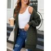imageSidefeel Womens 2025 Fall Outfits Long Sleeve Open Front Cardigan Sweaters Oversized Checkered Chunky Knit Sweaters CoatArmy Green