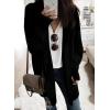 imageSidefeel Womens 2025 Fall Outfits Long Sleeve Open Front Cardigan Sweaters Oversized Checkered Chunky Knit Sweaters CoatBlack