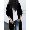 imageSidefeel Womens 2025 Fall Outfits Long Sleeve Open Front Cardigan Sweaters Oversized Checkered Chunky Knit Sweaters CoatBlack