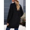 imageSidefeel Womens 2025 Fall Outfits Long Sleeve Open Front Cardigan Sweaters Oversized Checkered Chunky Knit Sweaters CoatCharcoal