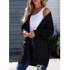 imageSidefeel Womens 2025 Fall Outfits Long Sleeve Open Front Cardigan Sweaters Oversized Checkered Chunky Knit Sweaters CoatCharcoal