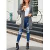 imageSidefeel Womens 2025 Fall Outfits Long Sleeve Open Front Cardigan Sweaters Oversized Checkered Chunky Knit Sweaters CoatDark Gray
