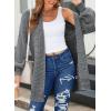 imageSidefeel Womens 2025 Fall Outfits Long Sleeve Open Front Cardigan Sweaters Oversized Checkered Chunky Knit Sweaters CoatDark Gray