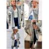 imageSidefeel Womens 2025 Fall Outfits Long Sleeve Open Front Cardigan Sweaters Oversized Checkered Chunky Knit Sweaters CoatGray