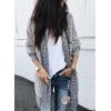 imageSidefeel Womens 2025 Fall Outfits Long Sleeve Open Front Cardigan Sweaters Oversized Checkered Chunky Knit Sweaters CoatGray