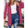 imageSidefeel Womens 2025 Fall Outfits Long Sleeve Open Front Cardigan Sweaters Oversized Checkered Chunky Knit Sweaters CoatHot Pink