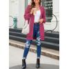 imageSidefeel Womens 2025 Fall Outfits Long Sleeve Open Front Cardigan Sweaters Oversized Checkered Chunky Knit Sweaters CoatHot Pink