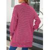 imageSidefeel Womens 2025 Fall Outfits Long Sleeve Open Front Cardigan Sweaters Oversized Checkered Chunky Knit Sweaters CoatHot Pink