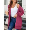 imageSidefeel Womens 2025 Fall Outfits Long Sleeve Open Front Cardigan Sweaters Oversized Checkered Chunky Knit Sweaters CoatHot Pink