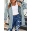 imageSidefeel Womens 2025 Fall Outfits Long Sleeve Open Front Cardigan Sweaters Oversized Checkered Chunky Knit Sweaters CoatLight Blue