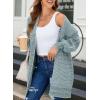imageSidefeel Womens 2025 Fall Outfits Long Sleeve Open Front Cardigan Sweaters Oversized Checkered Chunky Knit Sweaters CoatLight Blue