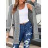 imageSidefeel Womens 2025 Fall Outfits Long Sleeve Open Front Cardigan Sweaters Oversized Checkered Chunky Knit Sweaters CoatMedium Gray