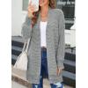 imageSidefeel Womens 2025 Fall Outfits Long Sleeve Open Front Cardigan Sweaters Oversized Checkered Chunky Knit Sweaters CoatMedium Gray