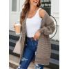 imageSidefeel Womens 2025 Fall Outfits Long Sleeve Open Front Cardigan Sweaters Oversized Checkered Chunky Knit Sweaters CoatMocha Brown