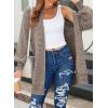 imageSidefeel Womens 2025 Fall Outfits Long Sleeve Open Front Cardigan Sweaters Oversized Checkered Chunky Knit Sweaters CoatMocha Brown