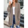 imageSidefeel Womens 2025 Fall Outfits Long Sleeve Open Front Cardigan Sweaters Oversized Checkered Chunky Knit Sweaters CoatMocha Brown
