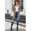 imageSidefeel Womens 2025 Fall Outfits Long Sleeve Open Front Cardigan Sweaters Oversized Checkered Chunky Knit Sweaters CoatMocha Brown