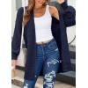 imageSidefeel Womens 2025 Fall Outfits Long Sleeve Open Front Cardigan Sweaters Oversized Checkered Chunky Knit Sweaters CoatNavy Blue