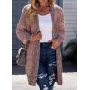 imageSidefeel Womens 2025 Fall Outfits Long Sleeve Open Front Cardigan Sweaters Oversized Checkered Chunky Knit Sweaters CoatPink