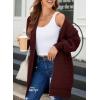 imageSidefeel Womens 2025 Fall Outfits Long Sleeve Open Front Cardigan Sweaters Oversized Checkered Chunky Knit Sweaters CoatRed
