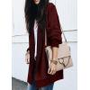 imageSidefeel Womens 2025 Fall Outfits Long Sleeve Open Front Cardigan Sweaters Oversized Checkered Chunky Knit Sweaters CoatRed