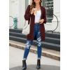 imageSidefeel Womens 2025 Fall Outfits Long Sleeve Open Front Cardigan Sweaters Oversized Checkered Chunky Knit Sweaters CoatRed