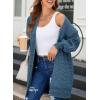 imageSidefeel Womens 2025 Fall Outfits Long Sleeve Open Front Cardigan Sweaters Oversized Checkered Chunky Knit Sweaters CoatSky Blue