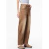 imageSidefeel Womens Barrel Jeans Wide Leg Vintage Mid Rise Y2k Baggy Boyfriend Ankle Denim PantsBrown