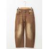 imageSidefeel Womens Barrel Jeans Wide Leg Vintage Mid Rise Y2k Baggy Boyfriend Ankle Denim PantsBrown