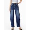 imageSidefeel Womens Barrel Jeans Wide Leg Vintage Mid Rise Y2k Baggy Boyfriend Ankle Denim PantsDeep Blue