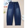imageSidefeel Womens Barrel Jeans Wide Leg Vintage Mid Rise Y2k Baggy Boyfriend Ankle Denim PantsDeep Blue