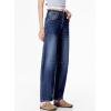 imageSidefeel Womens Barrel Jeans Wide Leg Vintage Mid Rise Y2k Baggy Boyfriend Ankle Denim PantsDeep Blue