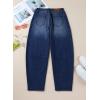 imageSidefeel Womens Barrel Jeans Wide Leg Vintage Mid Rise Y2k Baggy Boyfriend Ankle Denim PantsDeep Blue