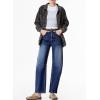 imageSidefeel Womens Barrel Jeans Wide Leg Vintage Mid Rise Y2k Baggy Boyfriend Ankle Denim PantsDeep Blue