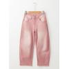 imageSidefeel Womens Barrel Jeans Wide Leg Vintage Mid Rise Y2k Baggy Boyfriend Ankle Denim PantsPink