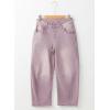 imageSidefeel Womens Barrel Jeans Wide Leg Vintage Mid Rise Y2k Baggy Boyfriend Ankle Denim PantsPurple